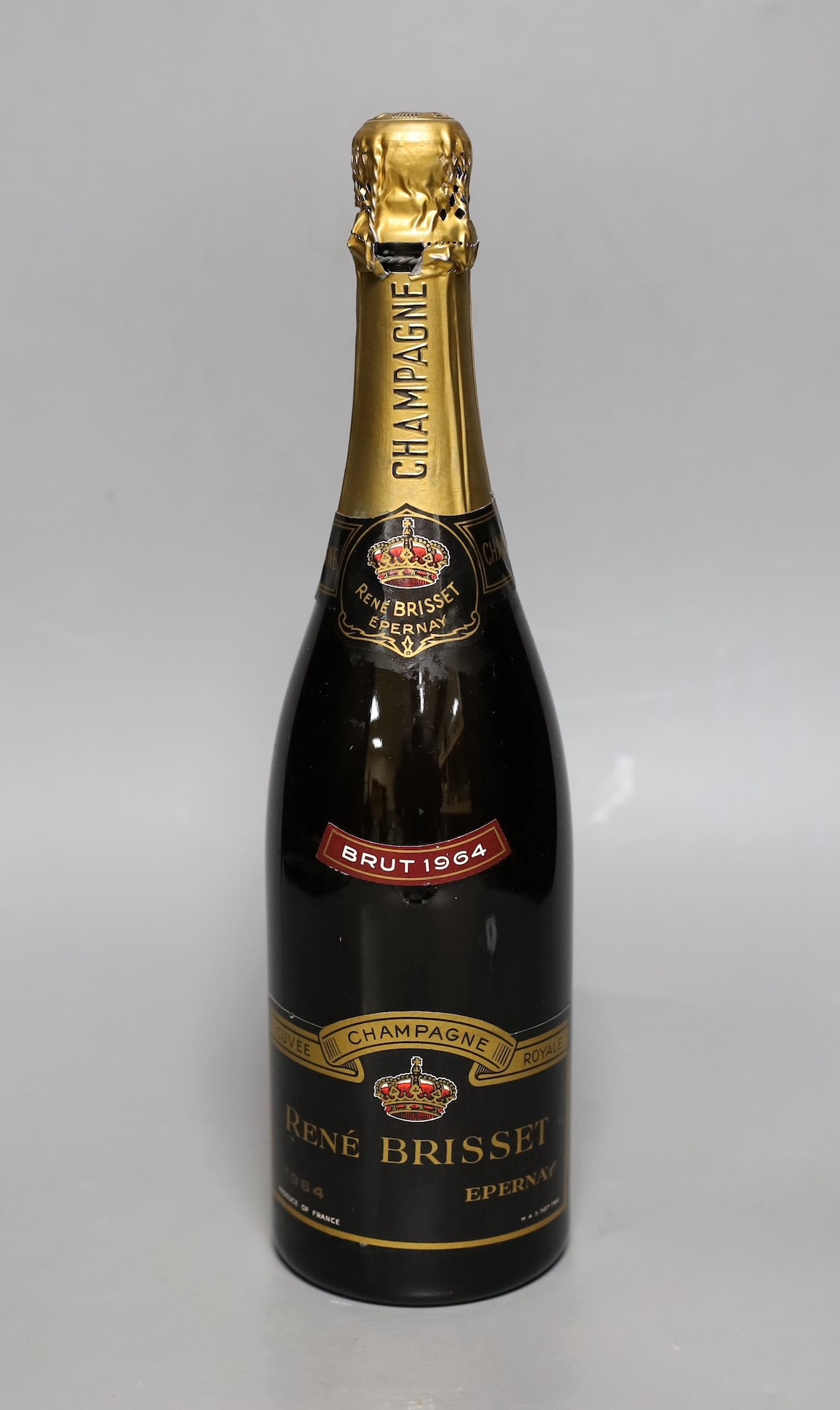 A bottle of 1964 Rene Brisset champagne